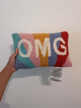Peking Handicraft OMG Hook Wool Lumbar Pillow